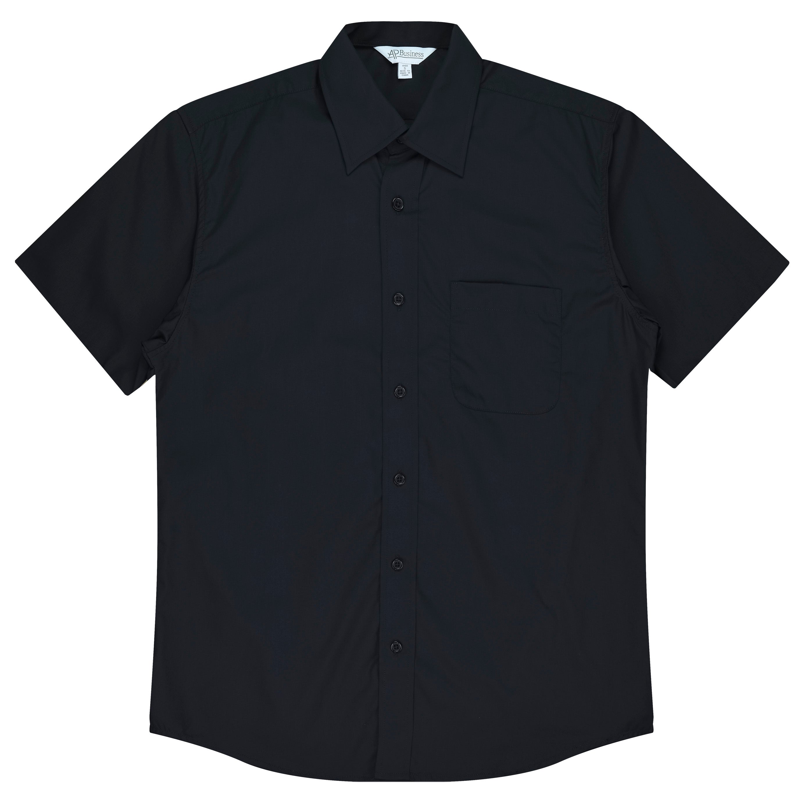 KINGSWOOD MENS SHIRT SHORT SLEEVE -  BLACK