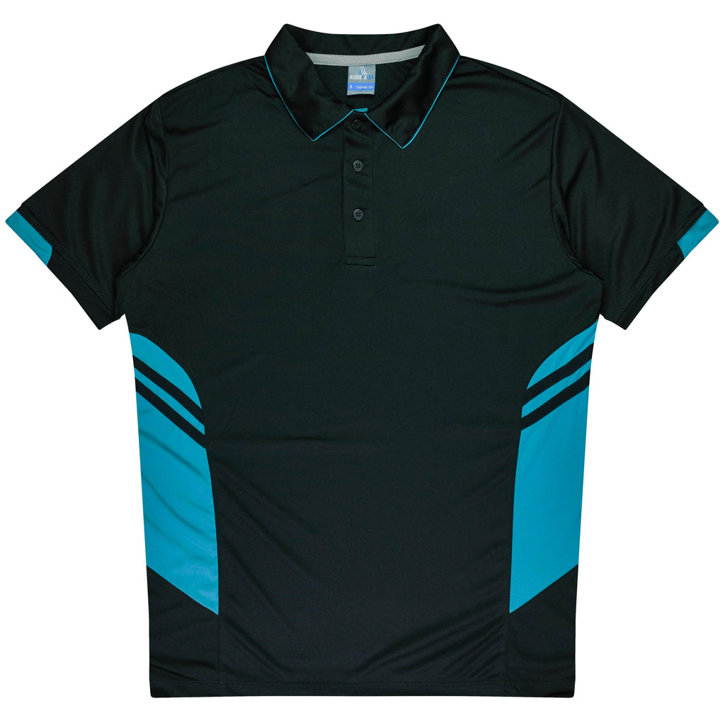 TASMAN KIDS POLOS - BLACK/TEAL