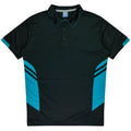 TASMAN KIDS POLOS - BLACK/TEAL