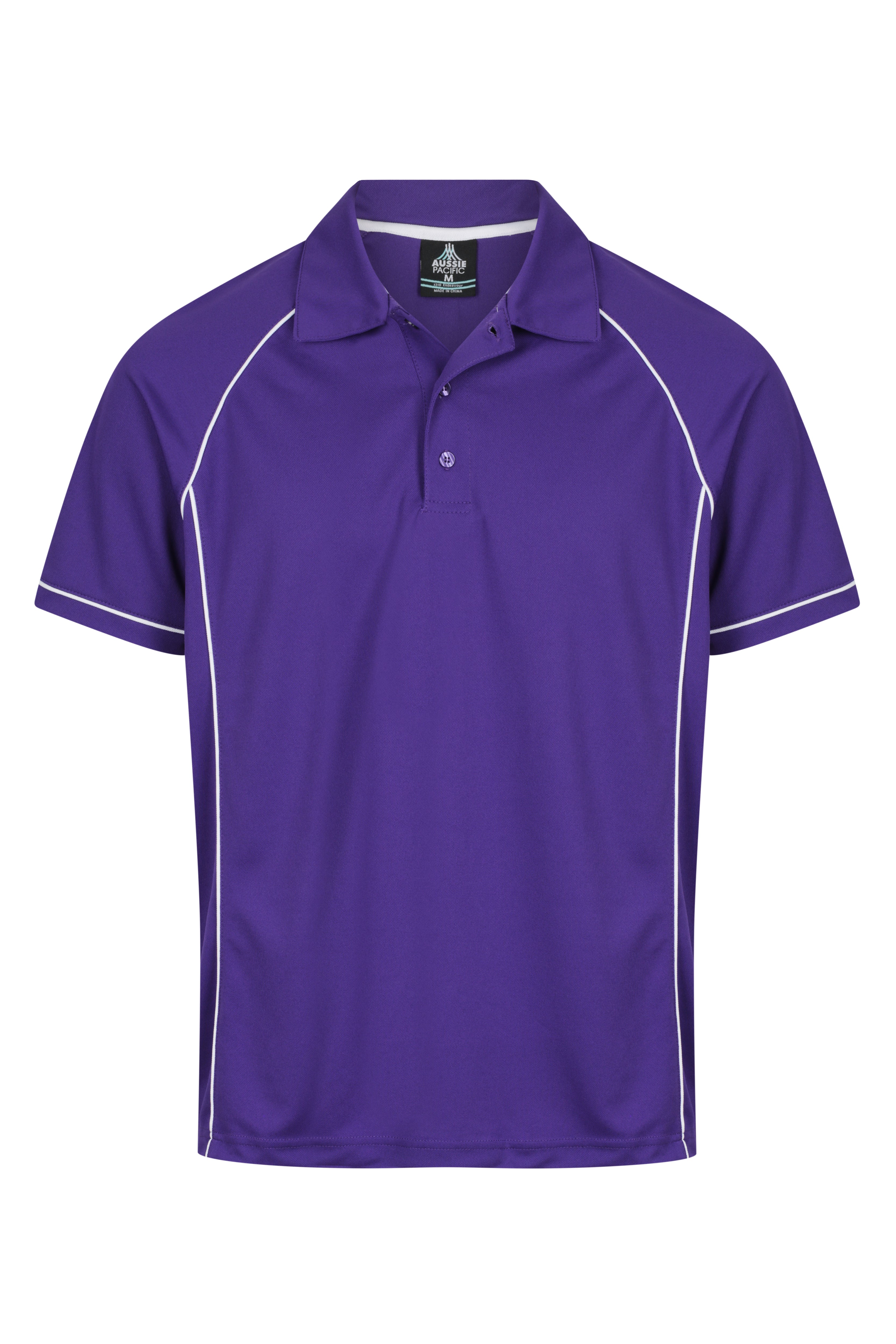 ENDEAVOUR MENS POLOS - PURPLE/WHITE