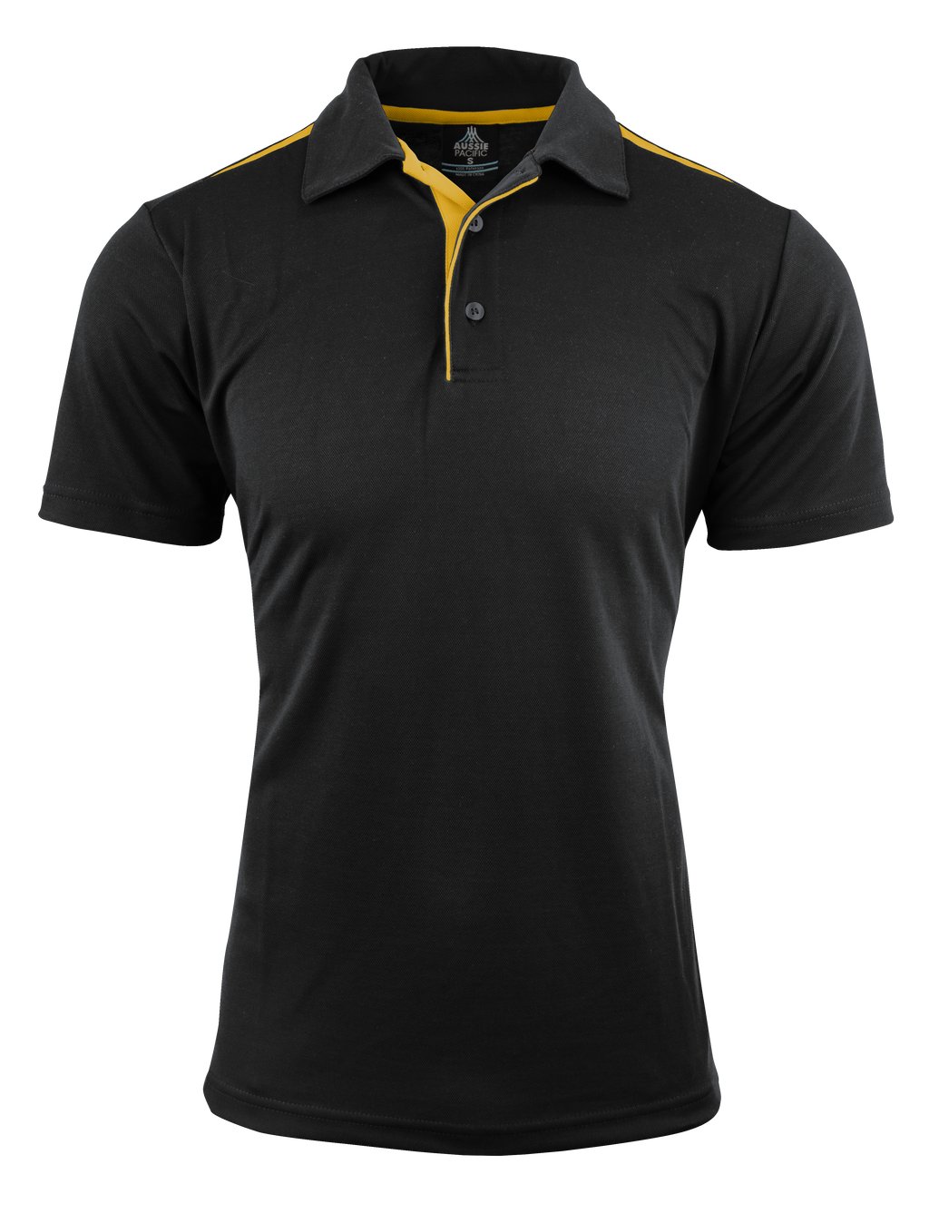 PATERSON MENS POLOS - BLACK/GOLD
