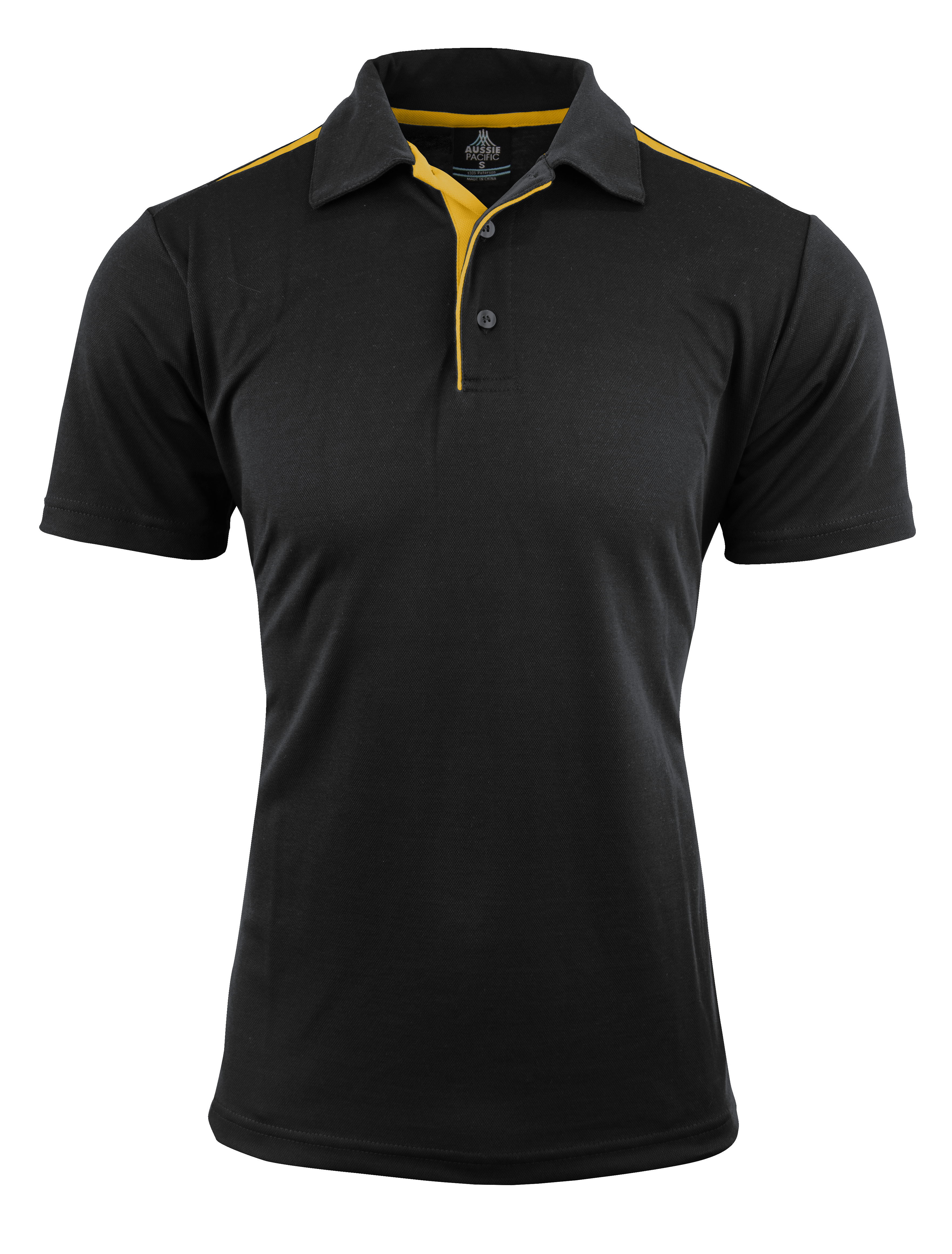 PATERSON MENS POLOS - BLACK/GOLD