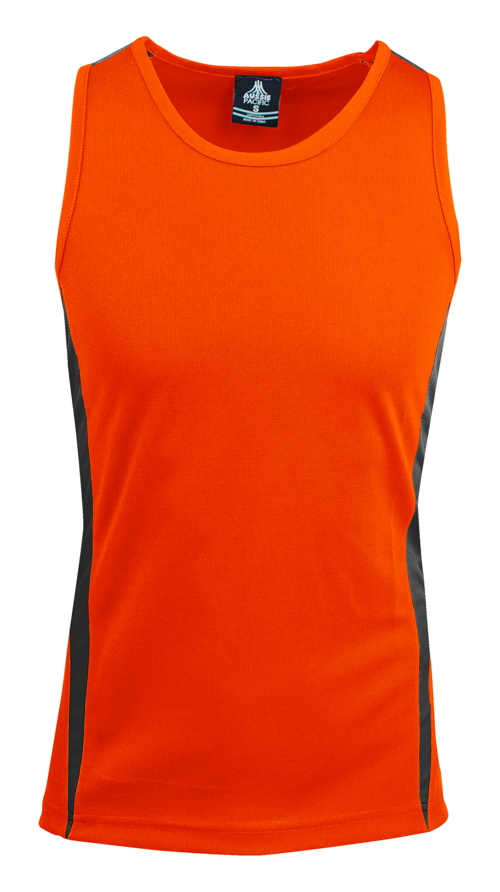 EUREKA MENS SINGLETS - ORANGE/CHARCOAL