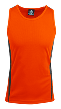 EUREKA MENS SINGLETS - ORANGE/CHARCOAL