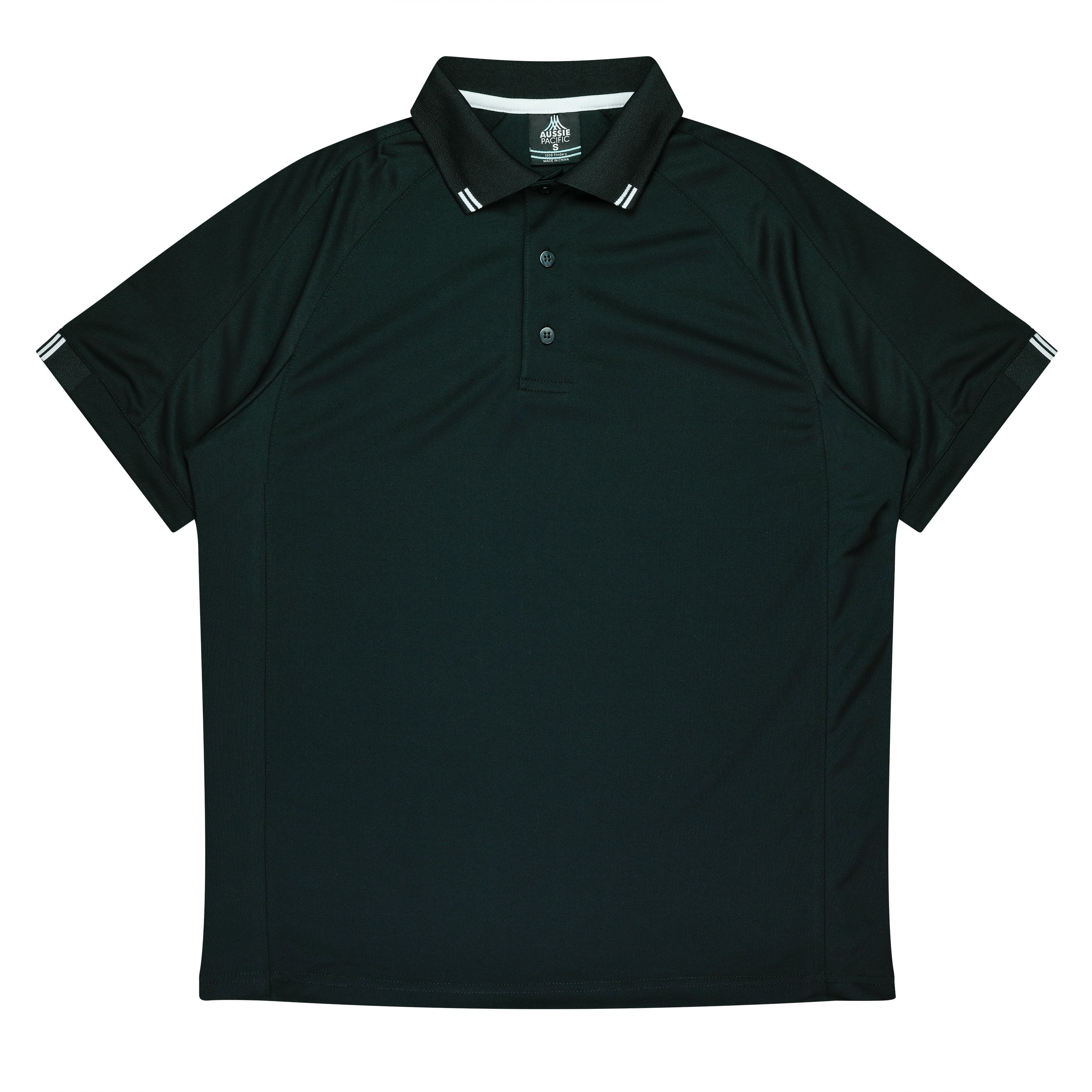 FLINDERS MENS POLOS - BLACK/WHITE