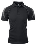 PREMIER MENS POLOS - BLACK/ASHE