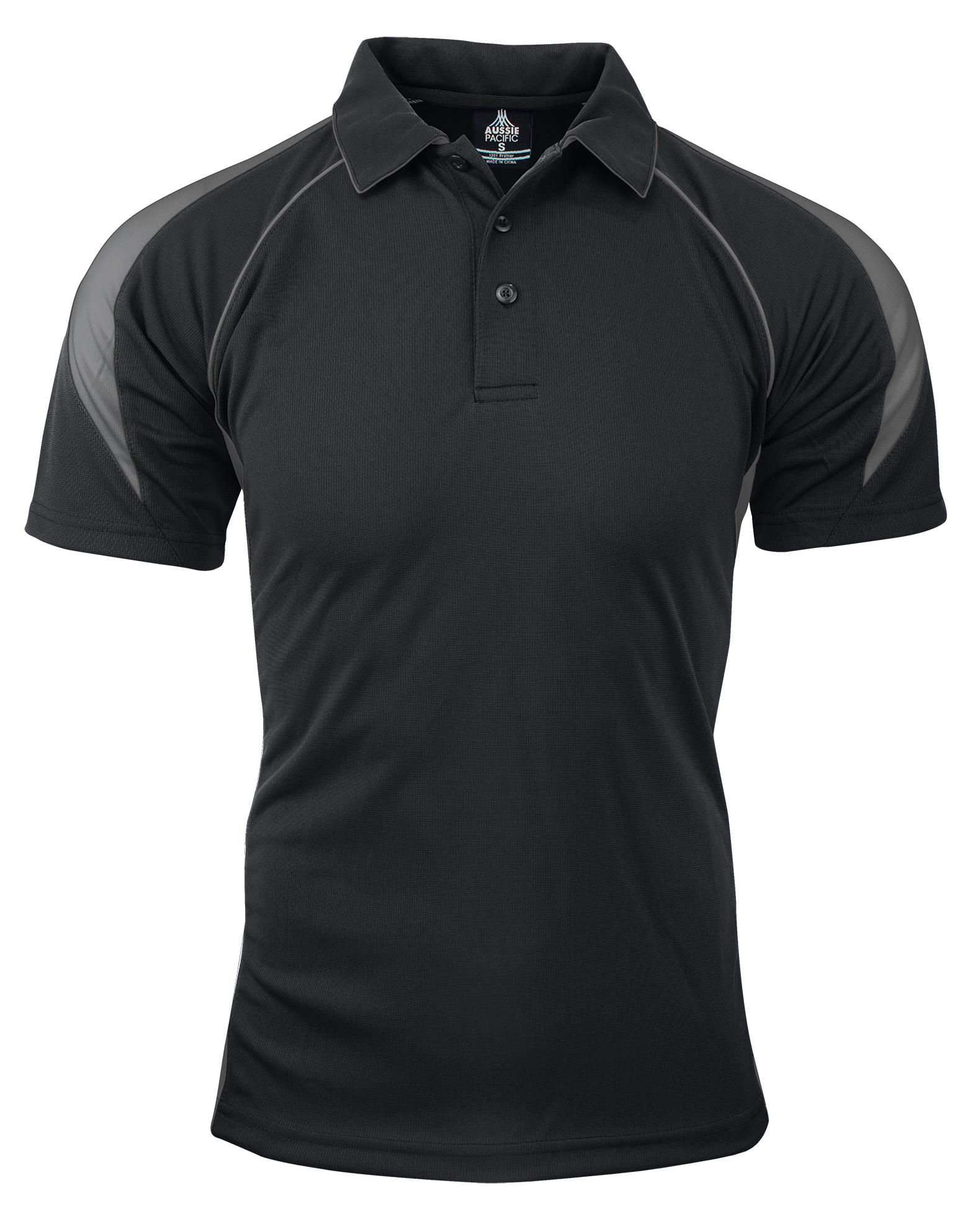 PREMIER MENS POLOS - BLACK/ASHE