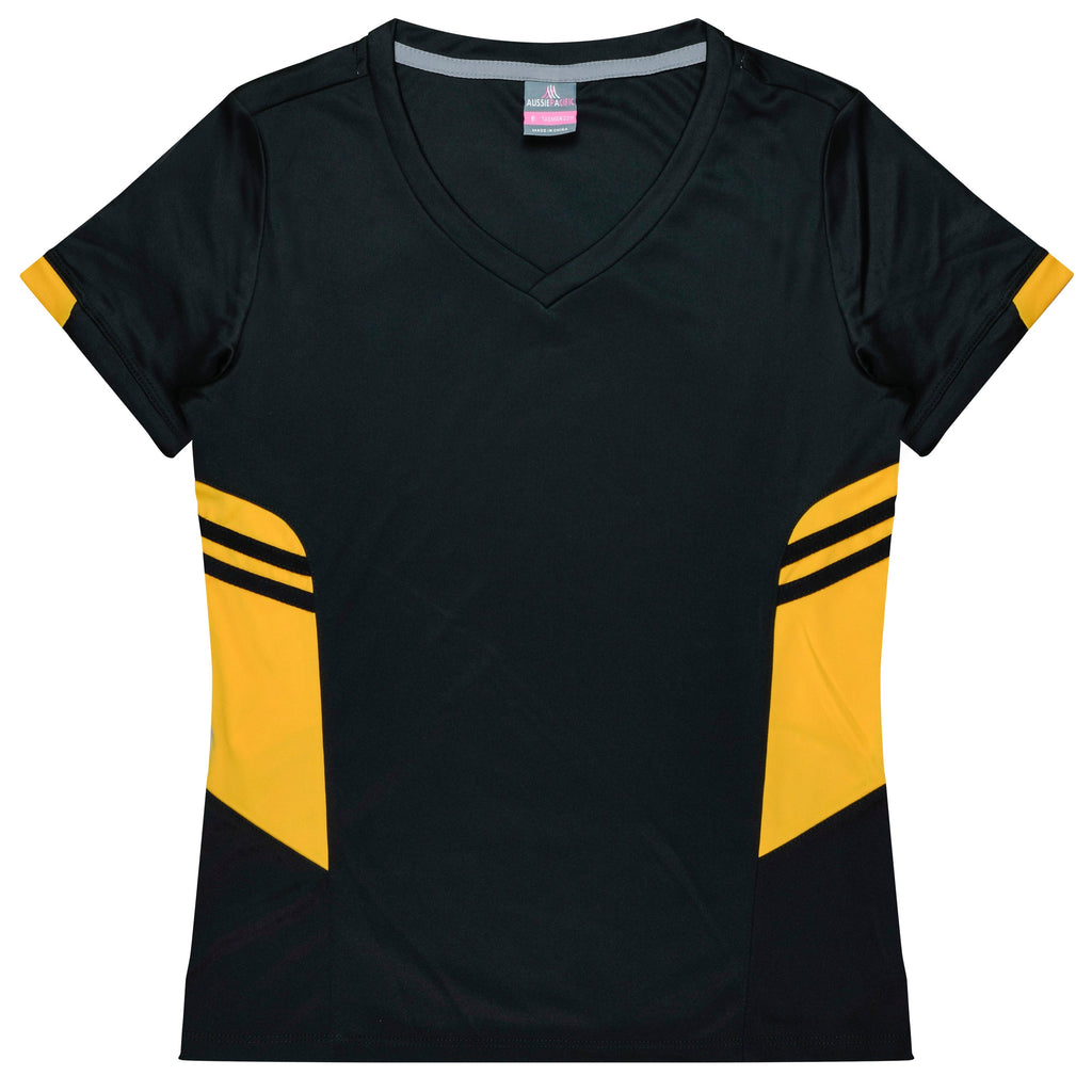 TASMAN LADY TEES - BLACK/GOLD