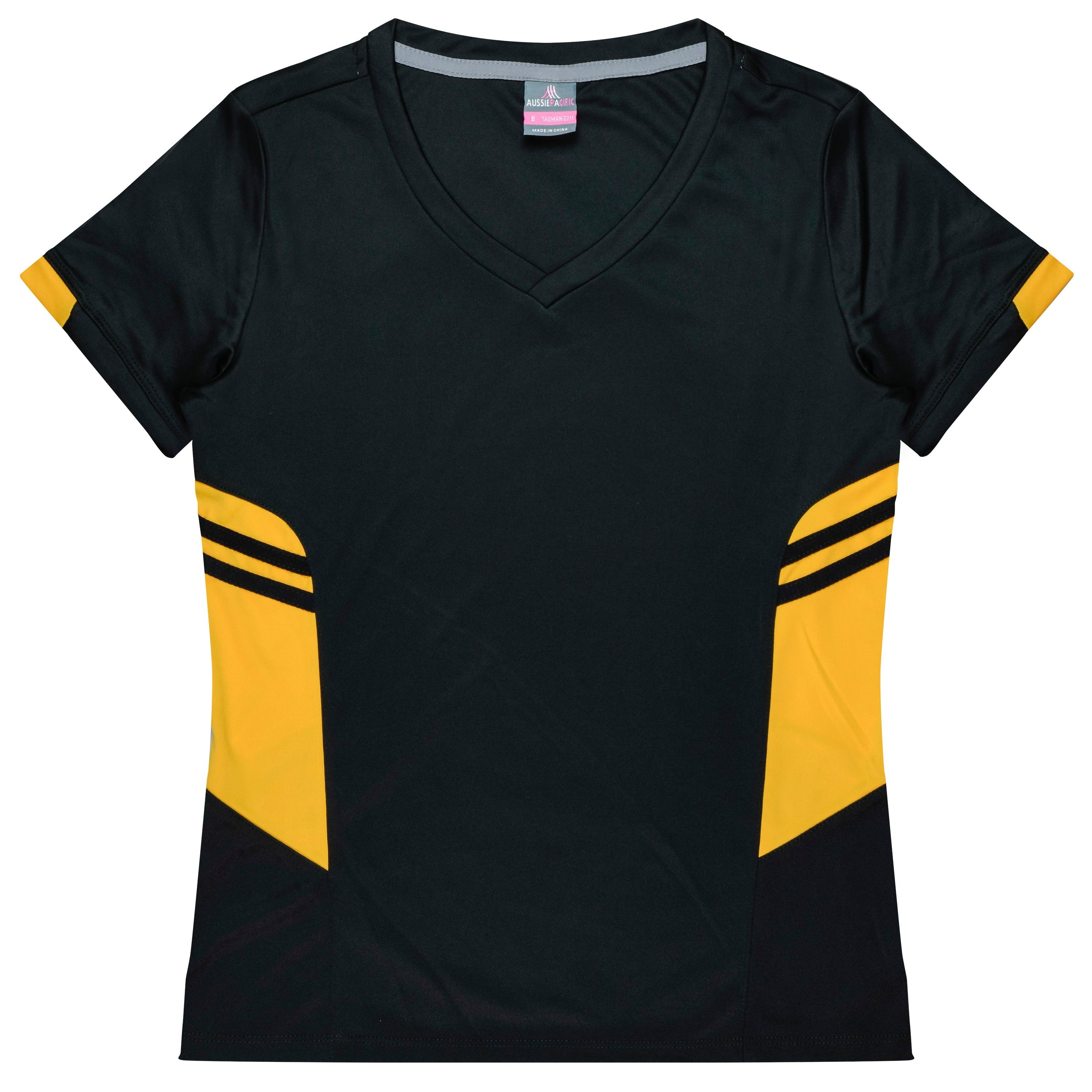 TASMAN LADY TEES - BLACK/GOLD