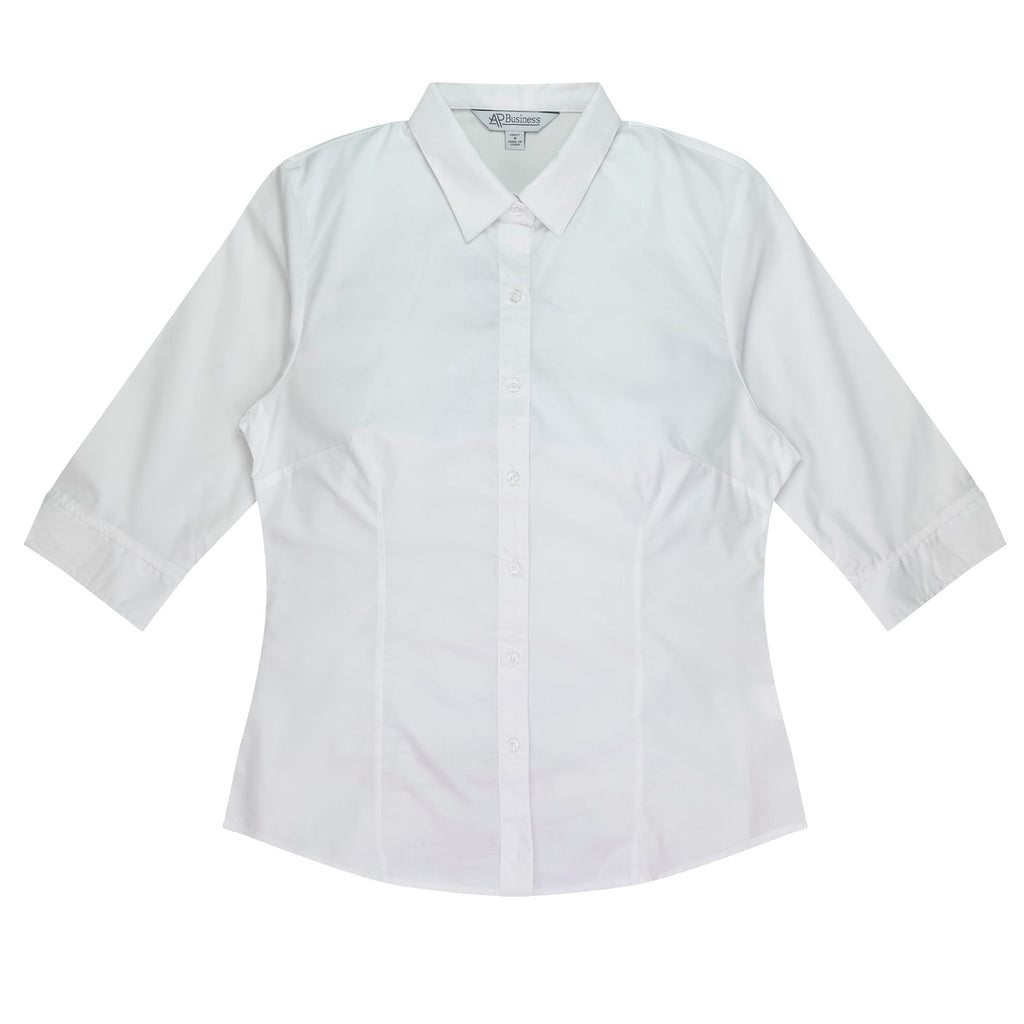 MOSMAN LADY SHIRT 3/4 SLEEVE - WHITE