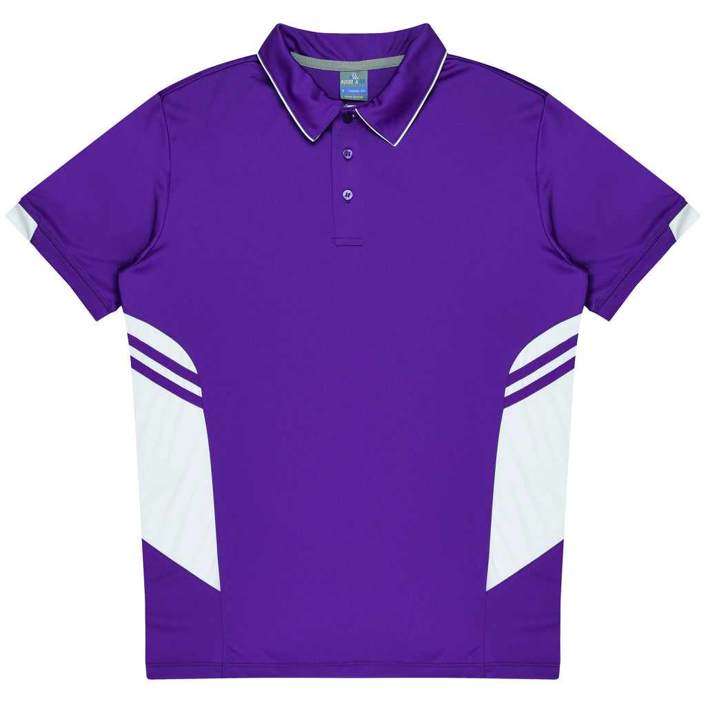 TASMAN KIDS POLOS - PURPLE/WHITE