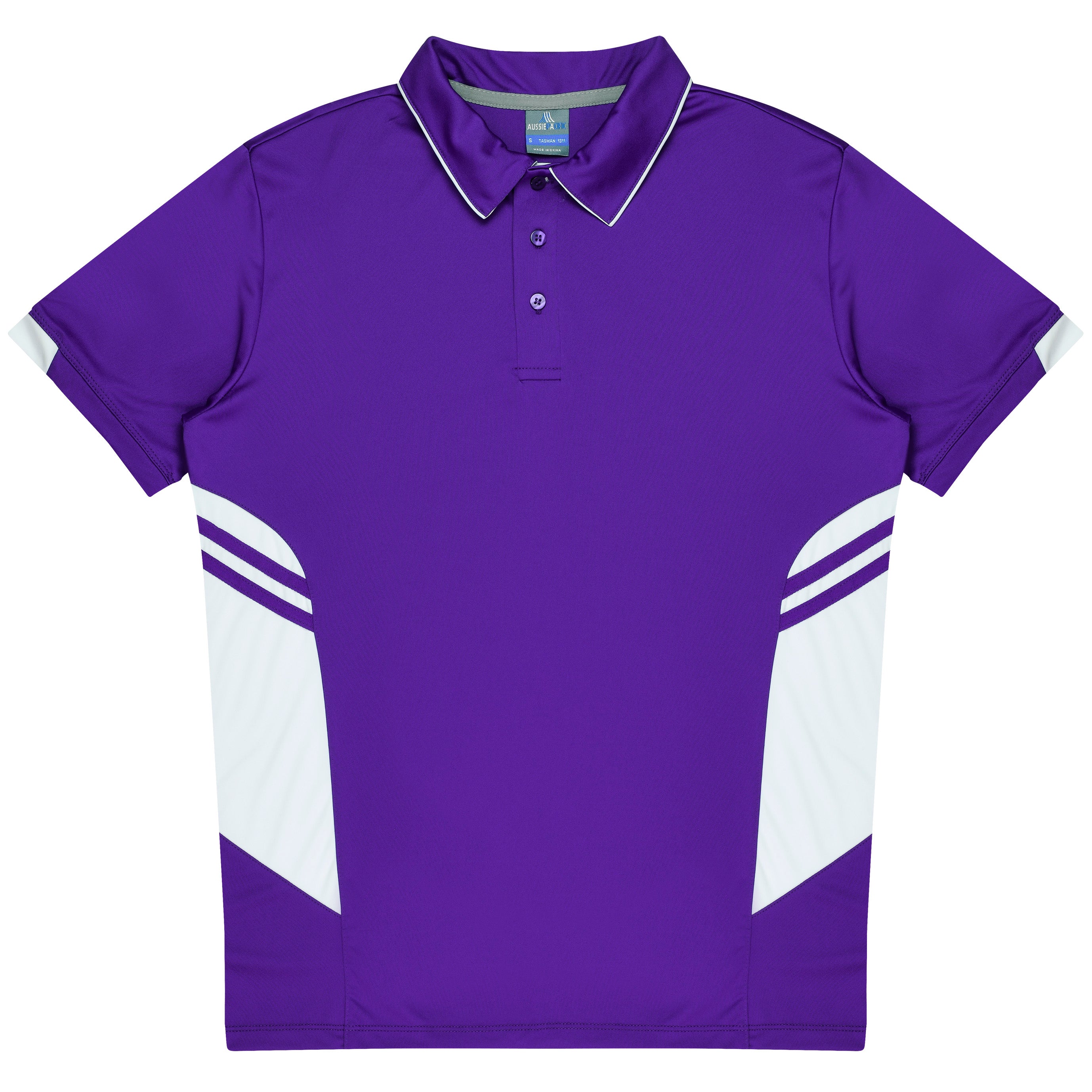 TASMAN KIDS POLOS - PURPLE/WHITE