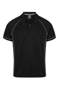 ENDEAVOUR MENS POLOS - BLACK/SILVER