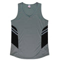 TASMAN LADY SINGLETS - ASHE/BLACK