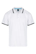 PORTSEA MENS POLOS - WHITE/SLATE