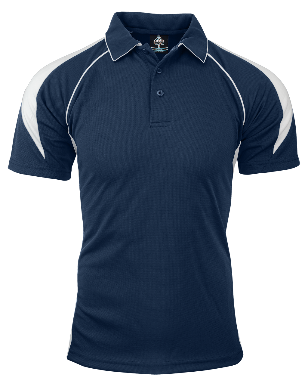 PREMIER MENS POLOS - NAVY/WHITE