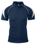 PREMIER MENS POLOS - NAVY/WHITE