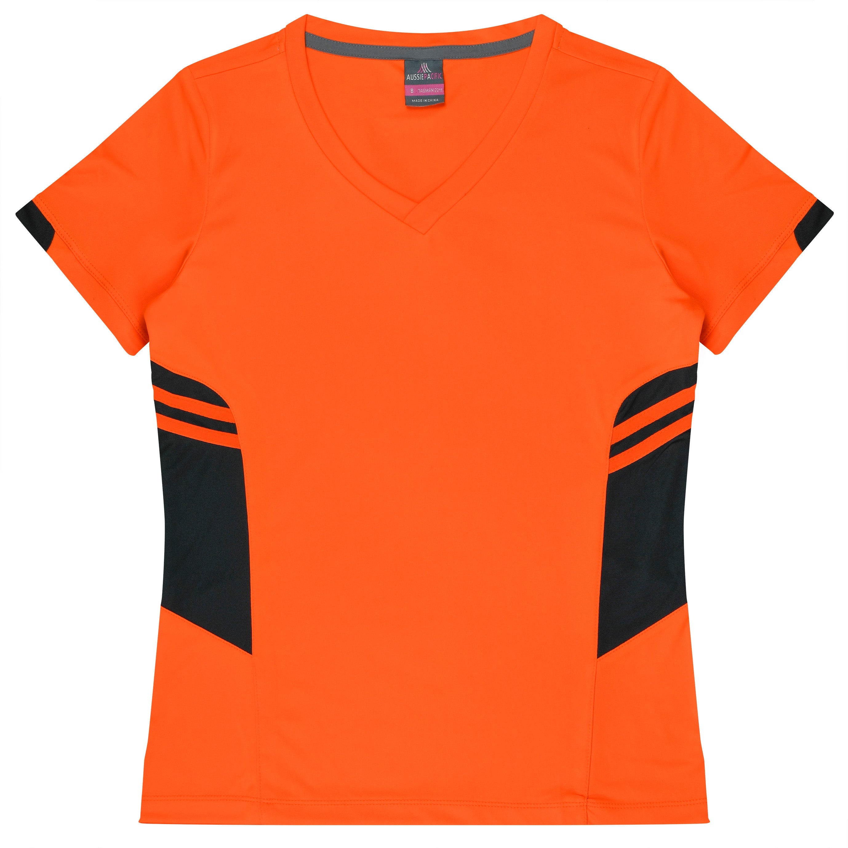 TASMAN LADY TEES - NEON ORANGE/SLATE