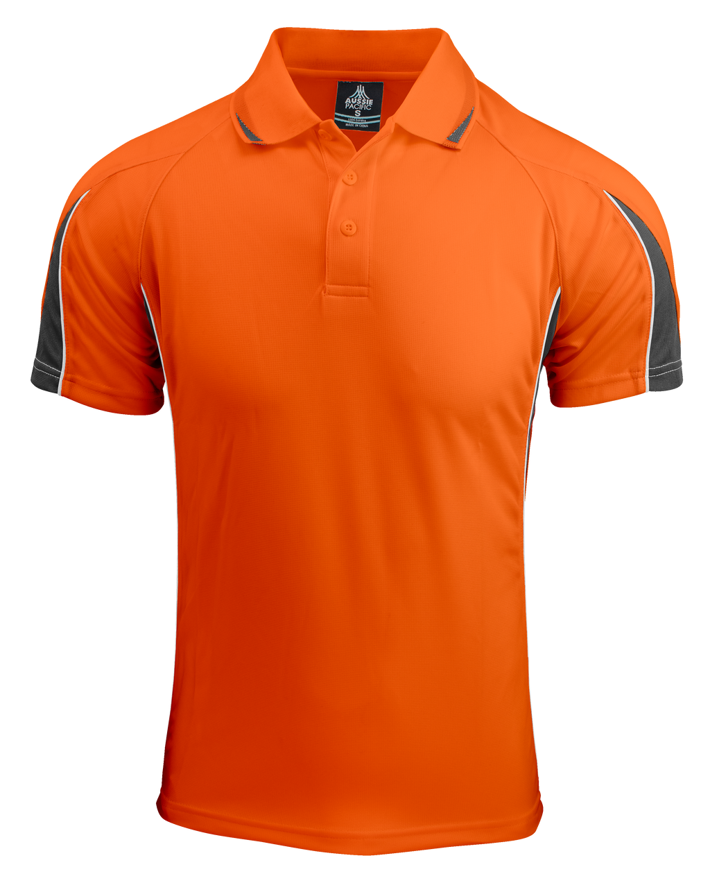 EUREKA MENS POLOS - ORANGE/CHARCOAL