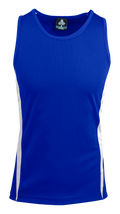 EUREKA MENS SINGLETS - ROYAL/WHITE