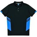 TASMAN KIDS POLOS - BLACK/CYAN