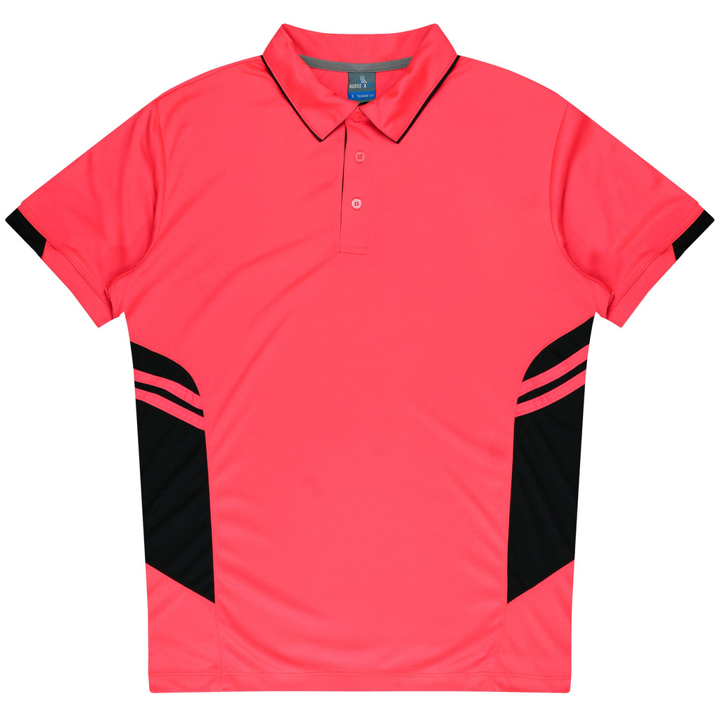 TASMAN KIDS POLOS - NEON PINK/BLACK