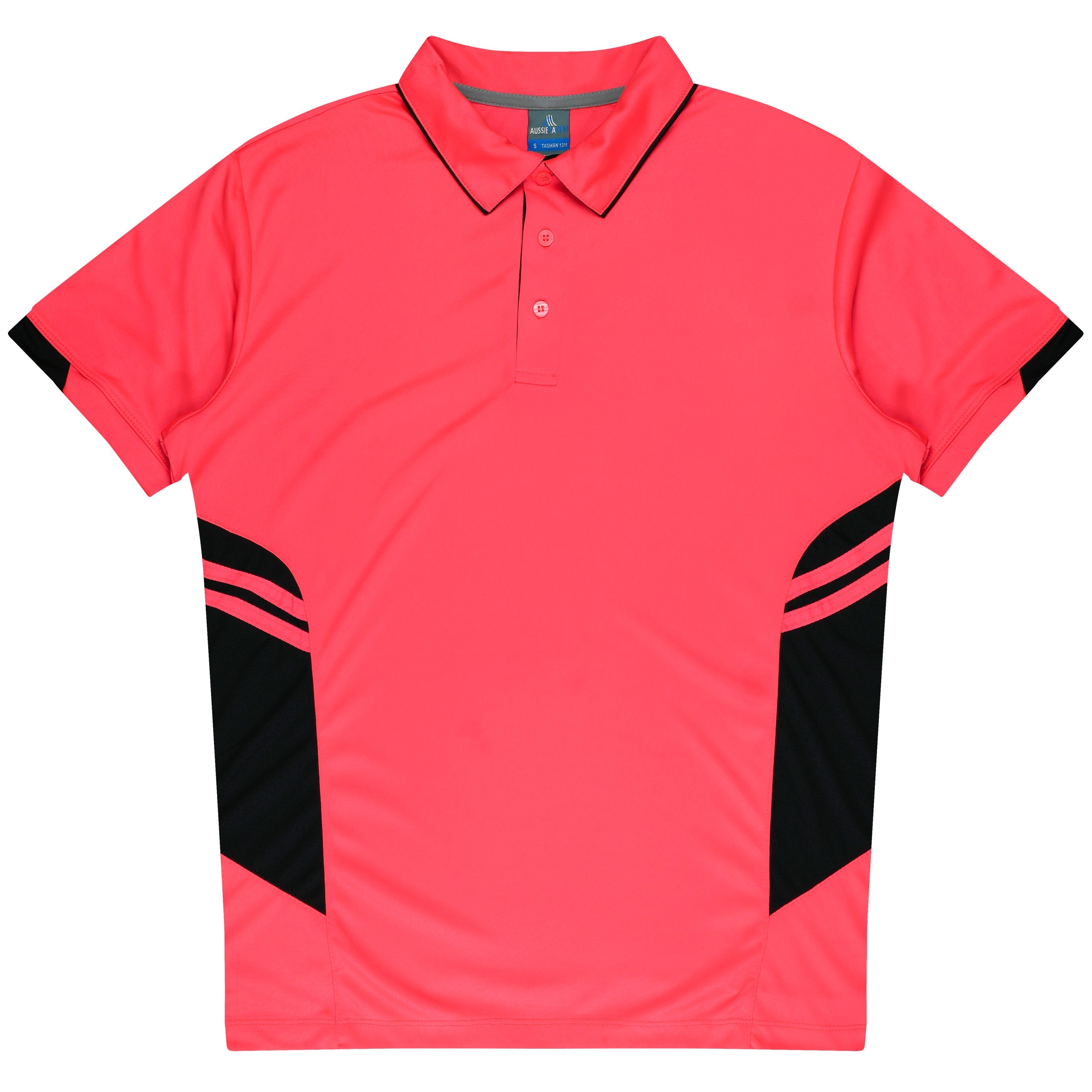 TASMAN KIDS POLOS - NEON PINK/BLACK
