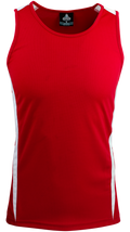 EUREKA MENS SINGLETS - RED/WHITE