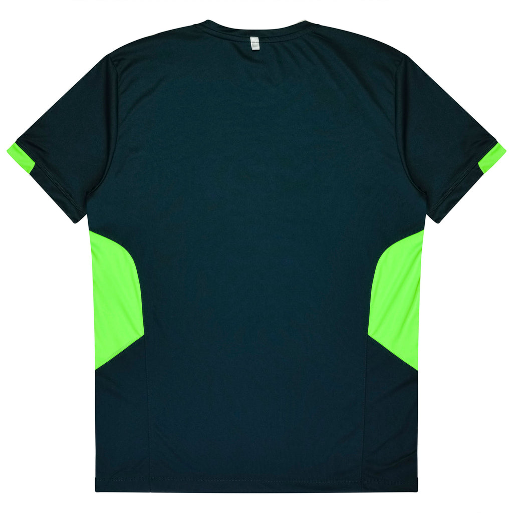 TASMAN KIDS TEES - NAVY/NEON GREEN