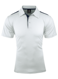 PATERSON MENS POLOS - WHITE/NAVY