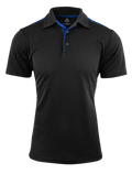 PATERSON MENS POLOS - BLACK/ROYAL