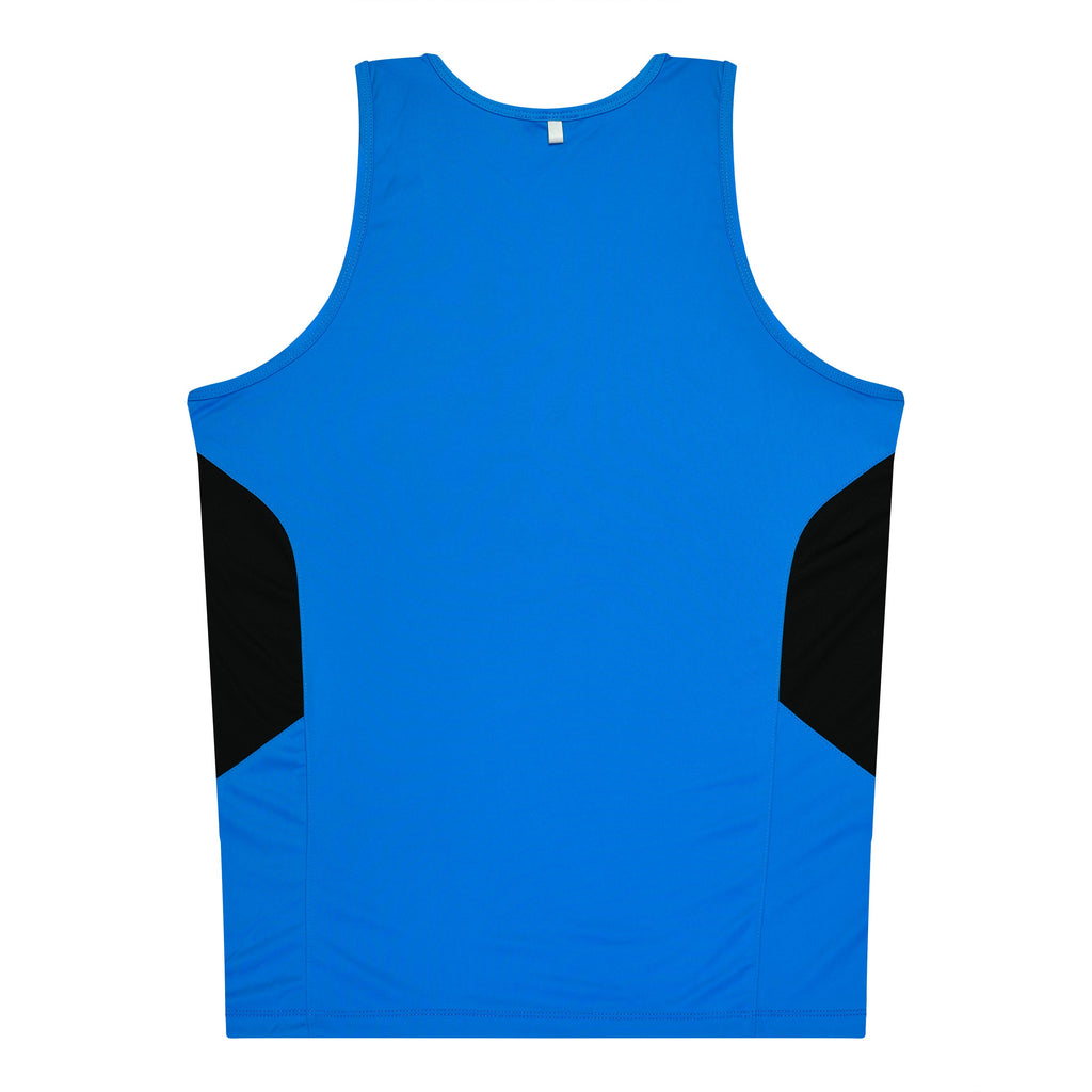 TASMAN KIDS SINGLETS - CYAN/BLACK