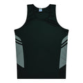 TASMAN MENS SINGLETS - BLACK/ASHE