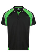 PANORAMA MENS POLOS - BLK/KAWA GRN/WHT