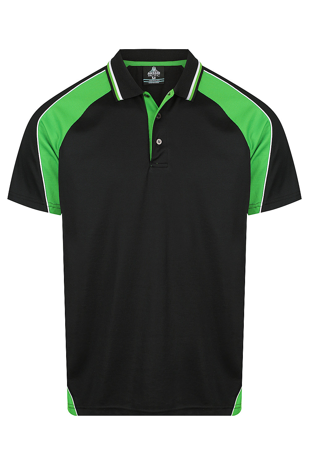 PANORAMA MENS POLOS - BLK/KAWA GRN/WHT