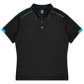 CURRUMBIN KIDS POLOS - BLACK/CYAN