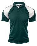 MURRAY MENS POLOS - BOTTLE/WHITE