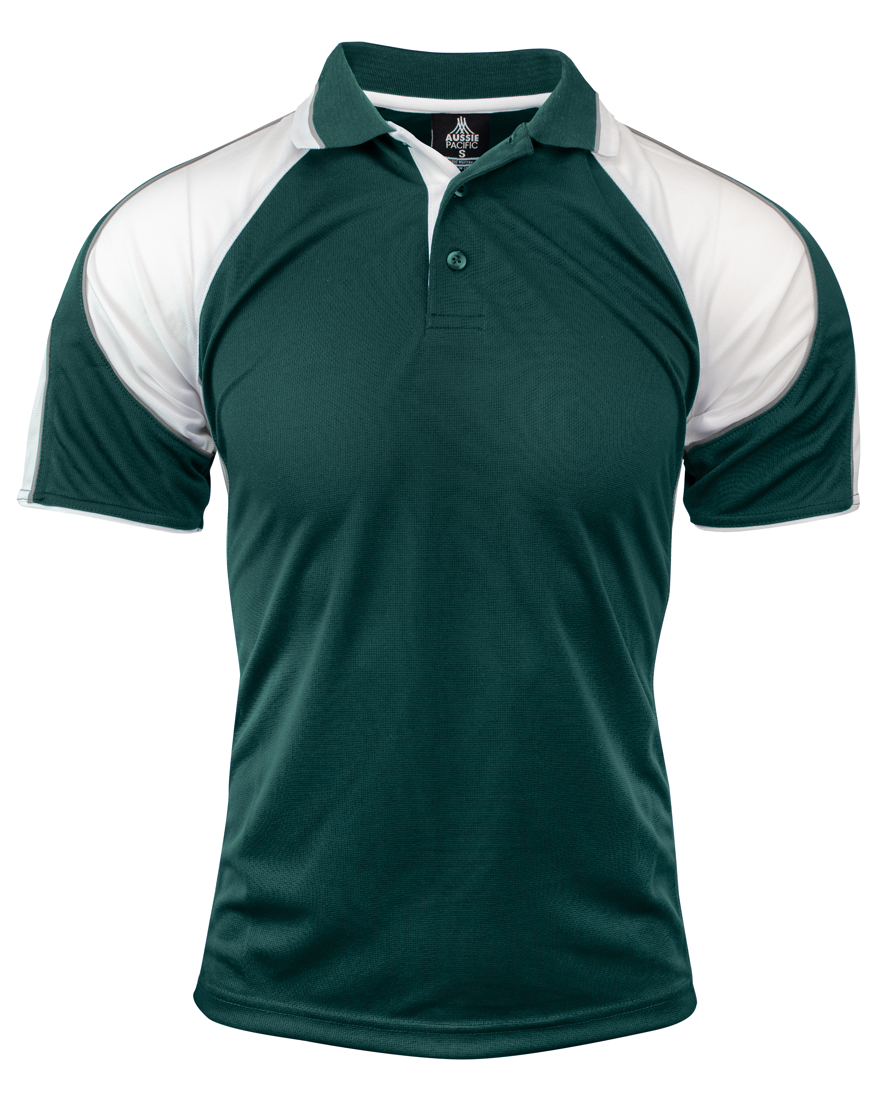 MURRAY MENS POLOS - BOTTLE/WHITE