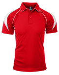 PREMIER MENS POLOS - RED/WHITE