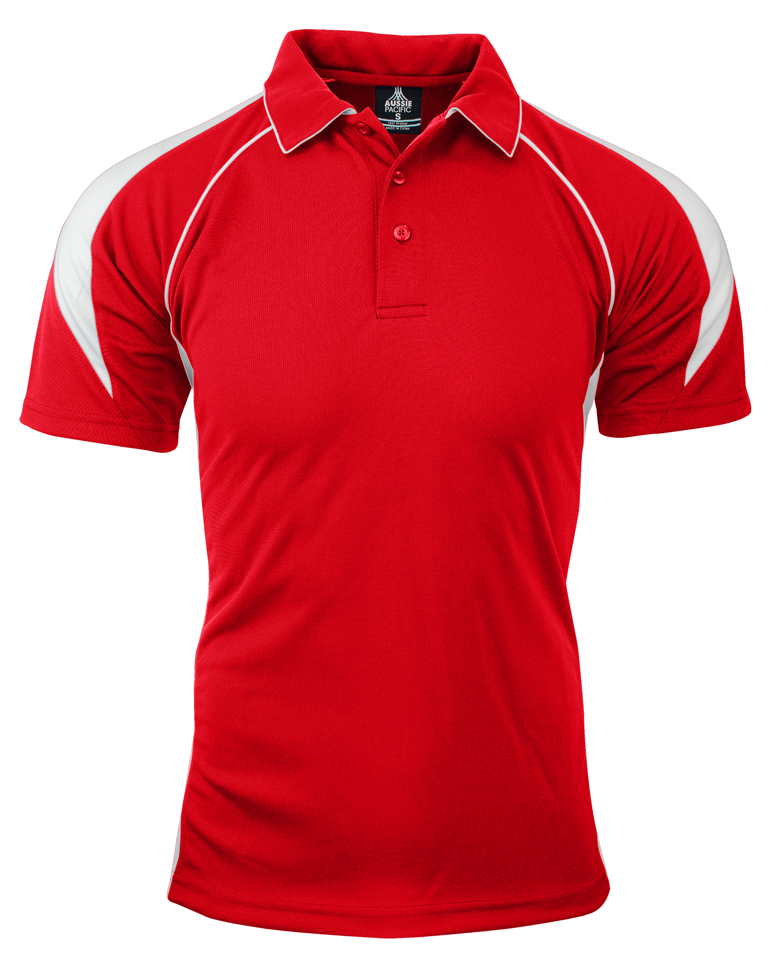 PREMIER MENS POLOS - RED/WHITE