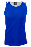 PREMIER MENS SINGLETS - ROYAL/WHITE