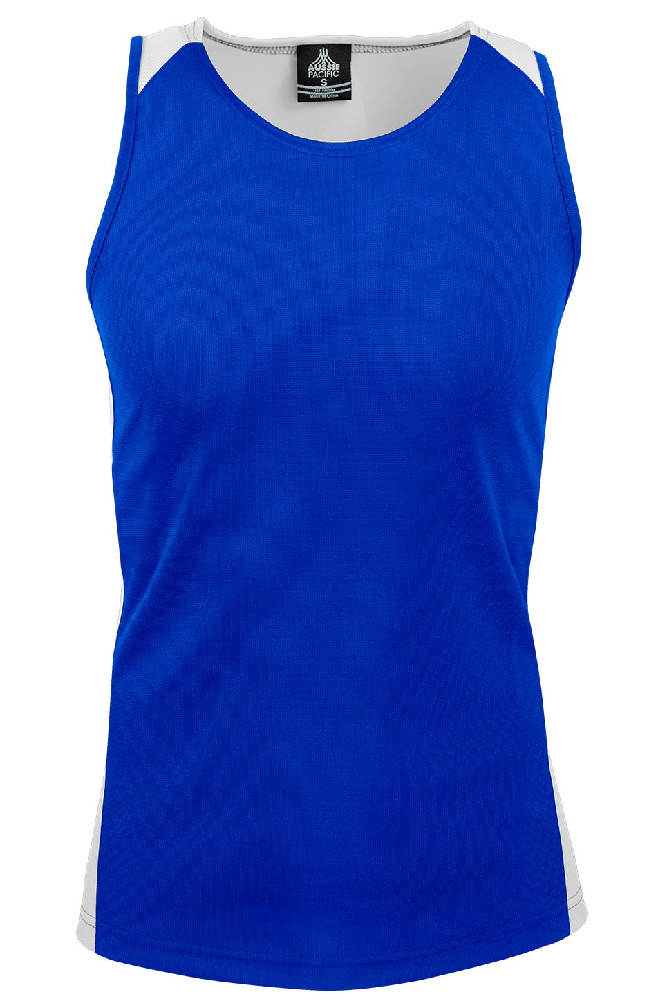 PREMIER MENS SINGLETS - ROYAL/WHITE