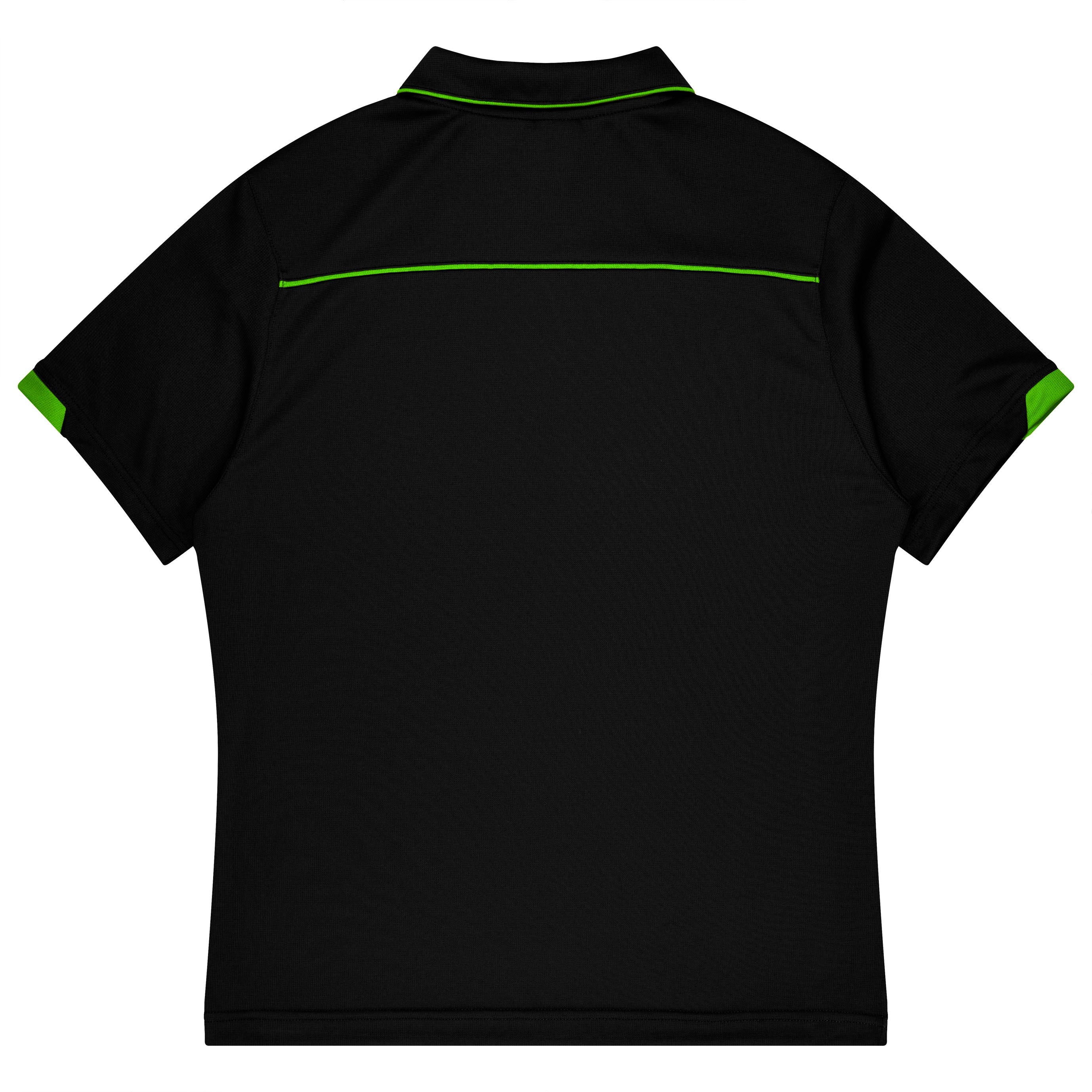 CURRUMBIN KIDS POLOS - BLACK/KAWA GREEN