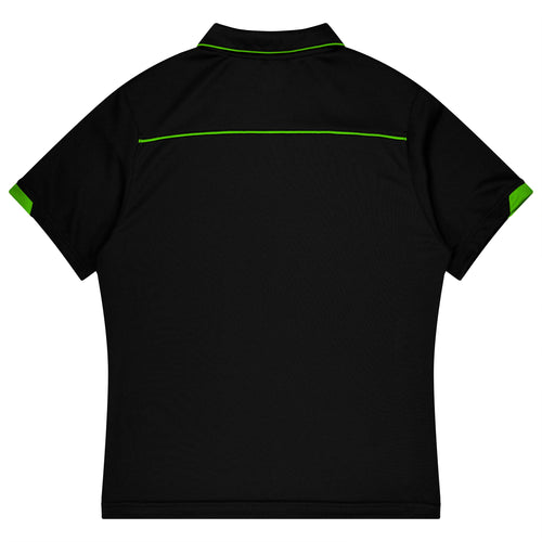 CURRUMBIN KIDS POLOS - BLACK/KAWA GREEN