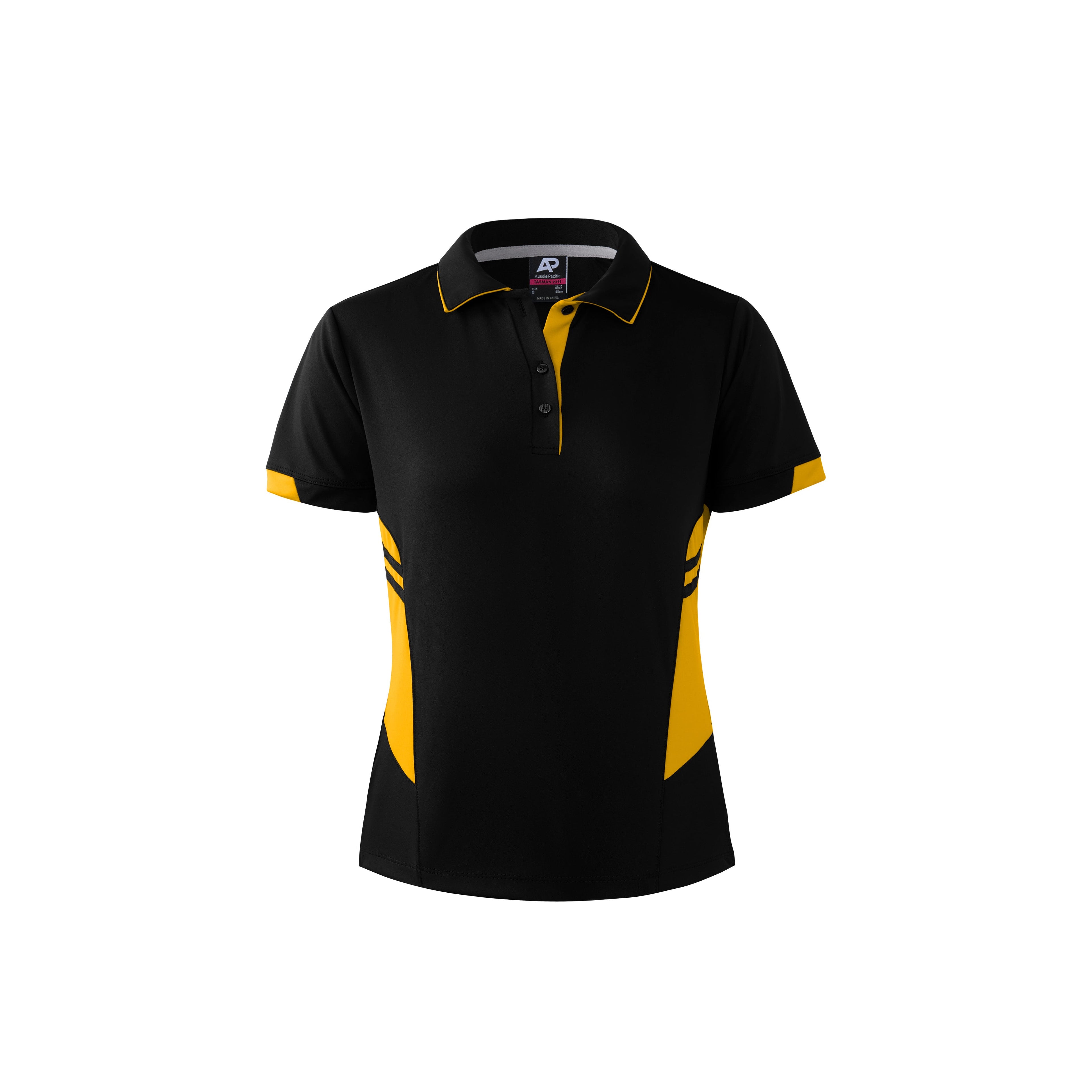 TASMAN LADY POLOS - BLACK/GOLD