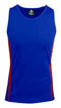 EUREKA MENS SINGLETS - ROYAL/RED