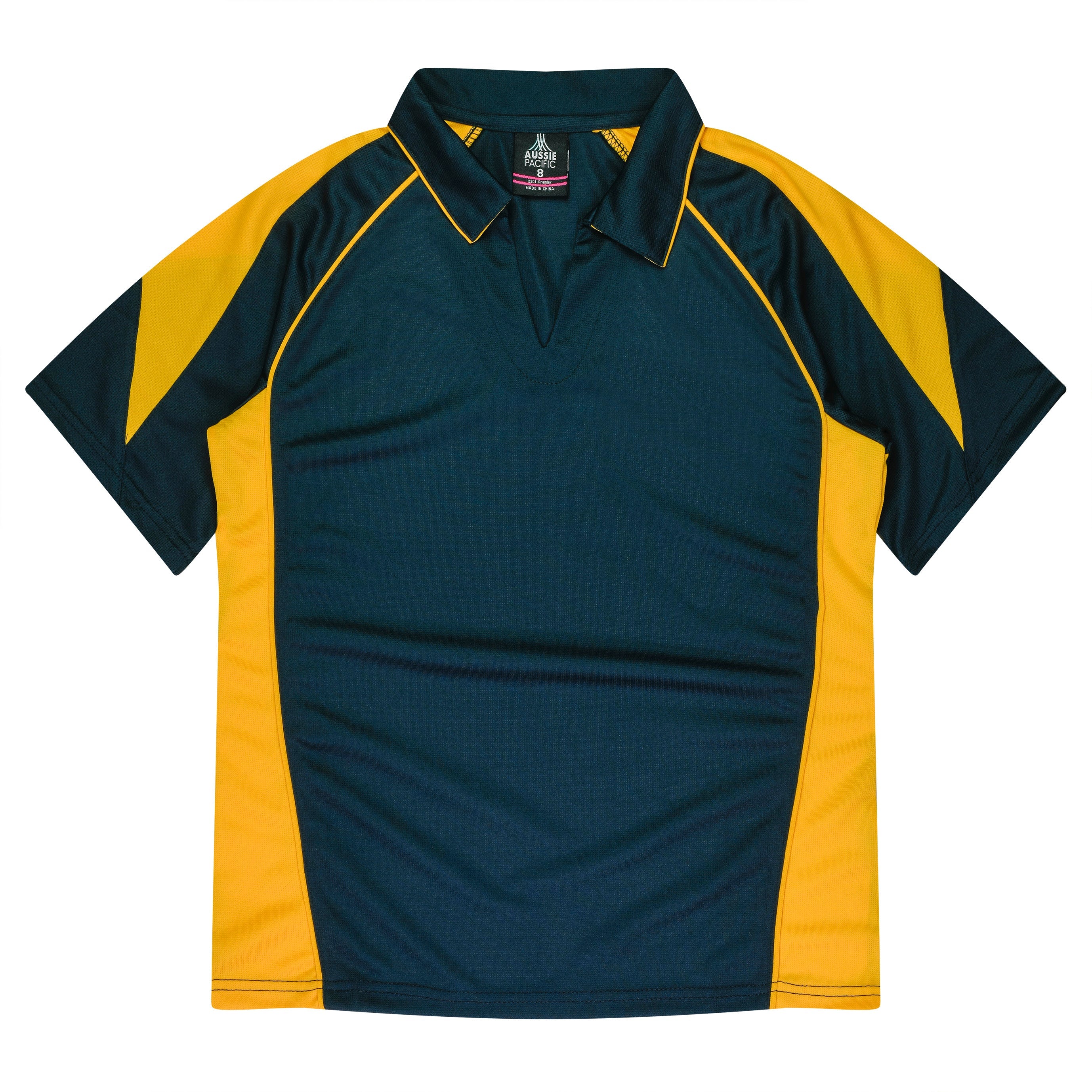 PREMIER LADY POLOS - NAVY/GOLD