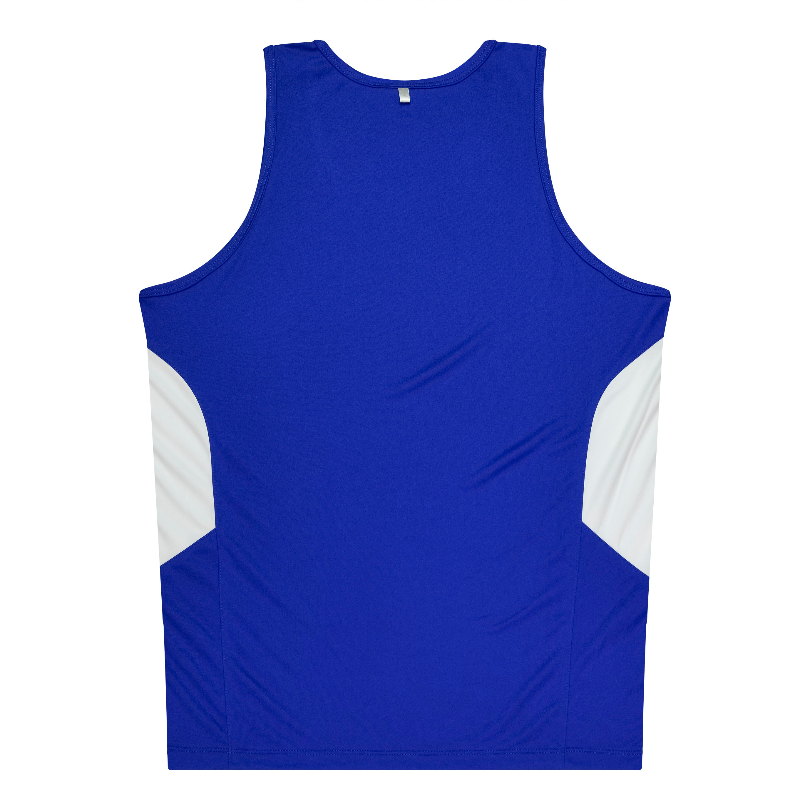 TASMAN MENS SINGLETS - ROYAL/WHITE
