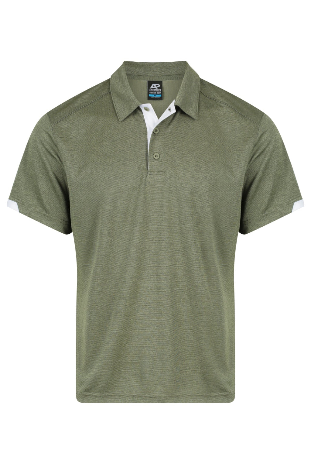 MORRIS MENS POLOS - ARMY GREEN/WHITE