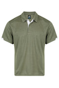 MORRIS MENS POLOS - ARMY GREEN/WHITE